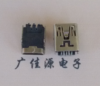 广州MINI USB前两脚插座 90度卧式 端子DIP针脚定义