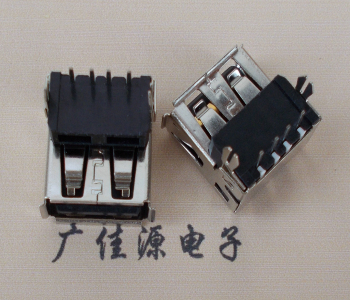广州USB插座 90度AF单层正向垫高9.3 DIP鱼叉脚