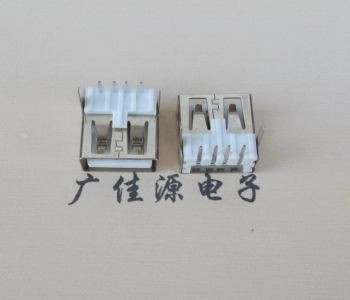 广州 USB2.0 AF 90度 直插脚 无后盖 平口铜壳