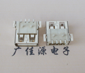 广州USB AF方形脚 贴片母座 1.0/1.2柱子直边接口