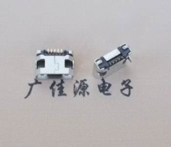 广州迈克小型 USB连接器 平口5p插座 有柱带焊盘