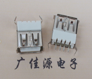 广州USB接口母座 半包一字胶芯 180度直插弯脚