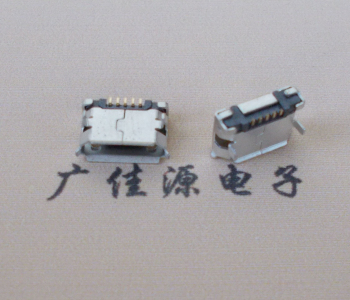 广州Micro USB卷口 B型(无柱）插板脚间距6.4普通端子