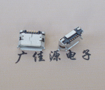 广州Micro USB 5pin接口 固定脚距6.4插板有柱卷边