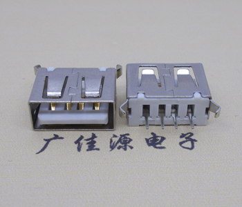 广州USB 立式 180度 短体10.5弯脚 连接器 插座