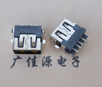 广州 USB母座 贴片沉板3.5/4.9 直口/卷口铜壳/铁壳