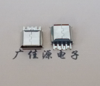 广州Micro USB母座 防水接口焊线夹板式悬空翻边