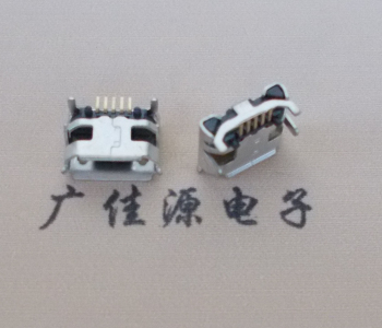 广州Micro USB母座牛角间距7.2x6.6mm加长端子定位柱