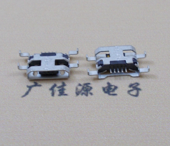 广州MICRO USB 5PIN接口 沉板1.6MM 四脚插板无导位