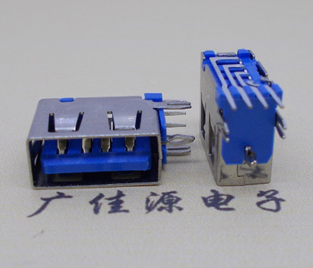 广州USB 测插2.0母座 短体10.0MM 接口 蓝色胶芯