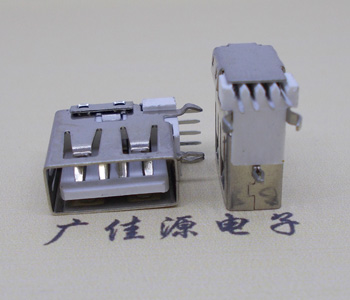 广州USBAF侧立插口 USB14MM直边母座弯脚o型