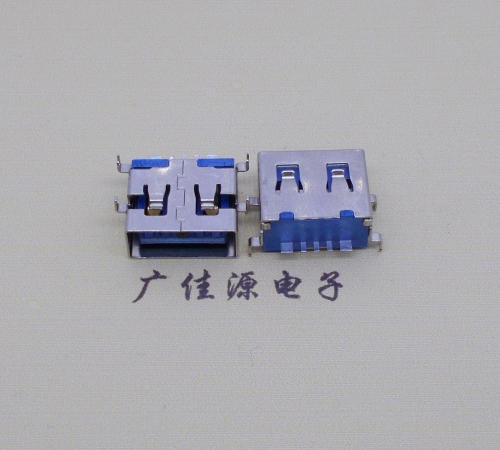 广州沉板USB AF 5P大电流母座,无翻边四脚沉插板焊接
