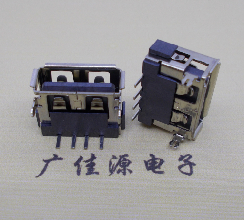 广州USB短体10.0母座 DIP前两脚反向胶芯6.8厚度卷边