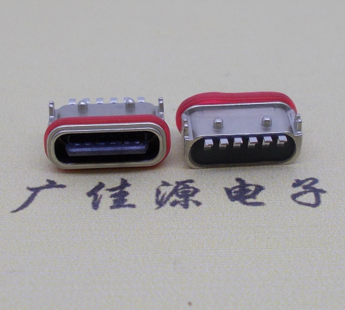 广州防水Type-C6p母座卧式贴片连接器