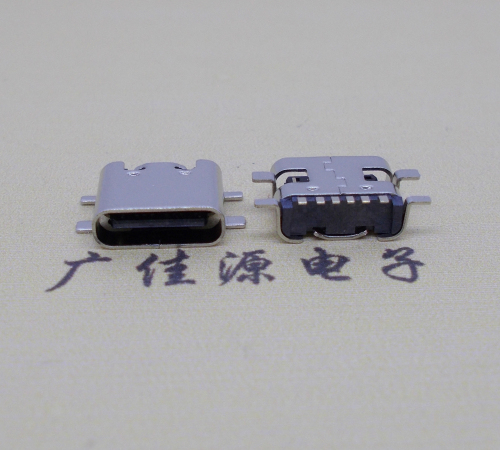 广州Type-C6P母座四脚全贴无弹片连接器