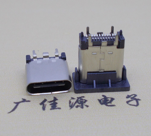 广州立式type-c24p短体母座长10.5mm 直立式type-c母座