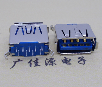 广州USB3.0连接器接口.弯脚180度插座11.5直插卷边