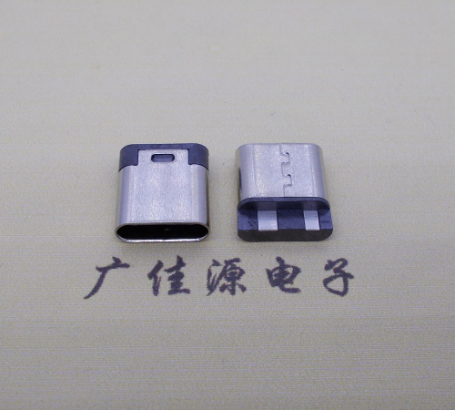广州电源椭圆形USB接口.type c2p焊线母座.充电尾部2点焊接详解