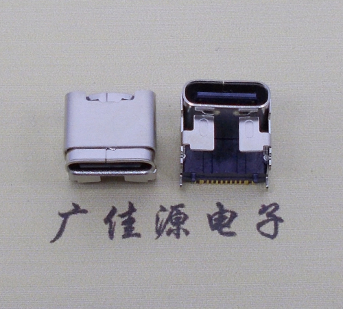 广州type c16p四脚插板单排贴片板上垫高母座H=5.9、9.5mm