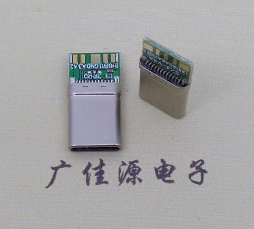 广州拉伸type c24p公头带PCB板10个焊点