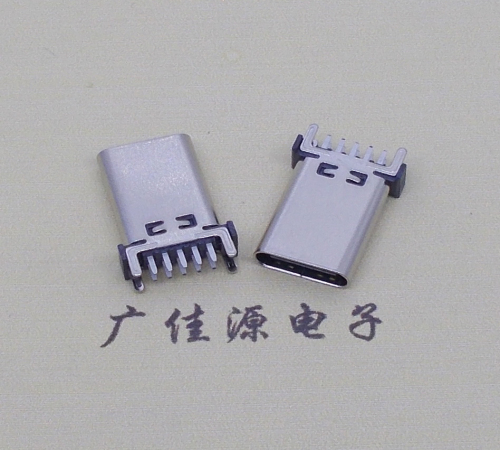 广州立式type c10p母座端子插板可过大电流充电和数据传输，高度H=13.10、13.70、15.0mm