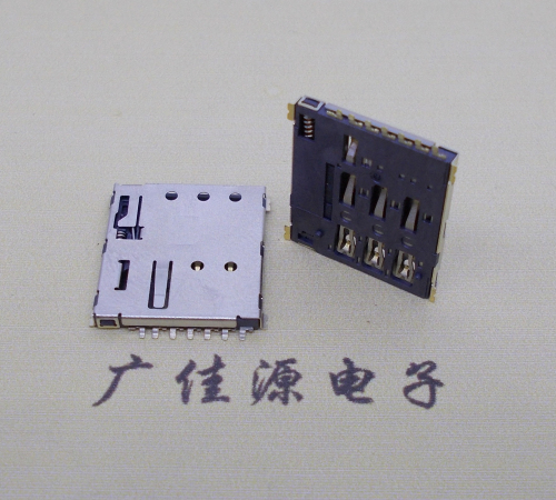 广州NANO SIM 自弹式卡座 1.37H 带CD测试7Pin 手机卡座连接器