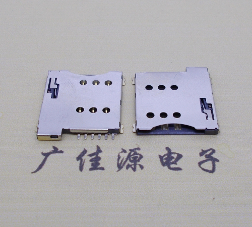广州手机自弹卡座 MICRO SIM 1.35H 6P PUSH卡座连接器
