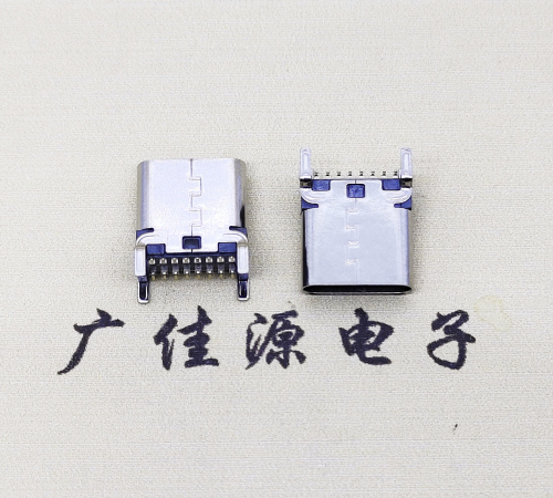 广州TYPE-C16Pin立贴连接器.四脚直插设计结构接线图