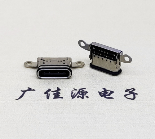 广州USB 3.1C口.TYPE-C16P防水双排贴插座带螺丝孔